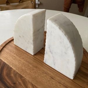 White Marble Bookends